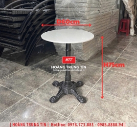 Bàn cafe chân sắt mặt đá HTT01