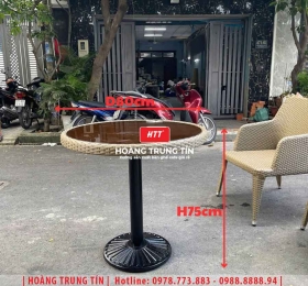 Bàn cafe đan nhựa mây ngoài trời HTT01