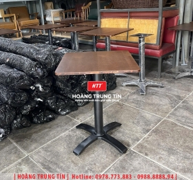 Bàn cafe chân sắt mặt gỗ HTT01