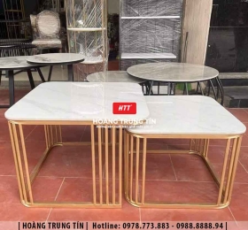 Bàn sofa khung sắt mặt đá HTT01