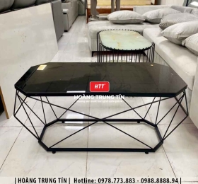 Bàn sofa khung sắt mặt đá HTT02