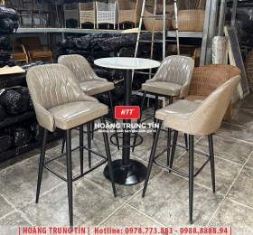 Bàn ghế bar sắt nệm HTT02