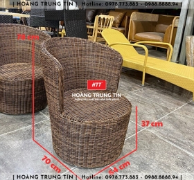 Bàn ghế cafe đan nhựa giả mây HTT008