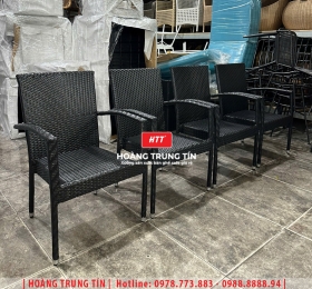 Ghế cafe đan nhựa giả mây HTT105
