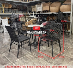 Bàn ghế nhựa giả mây ngoài trời HTT88