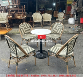 Bàn ghế nhựa giả mây ngoài trời HTT92
