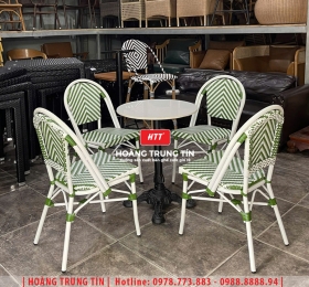 Bàn ghế nhựa giả mây ngoài trời HTT113