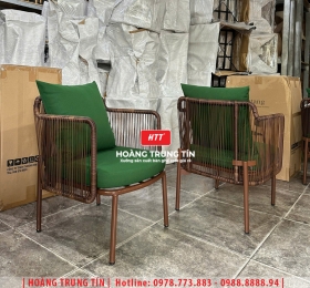 Ghế cafe đan nhựa giả mây HTT117
