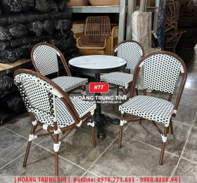Bàn ghế nhựa giả mây ngoài trời HTT105
