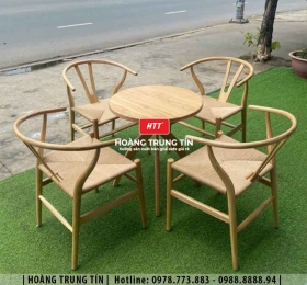 Bàn ghế cafe gỗ cao cấp HTT02