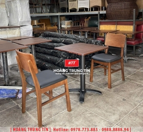 Bàn ghế cafe gỗ nệm HTT034