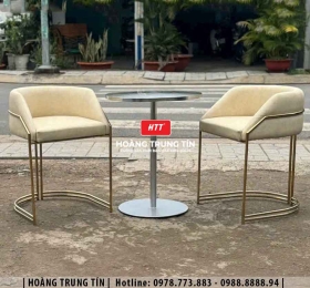 Bàn ghế sofa cafe inox nệm HTT01