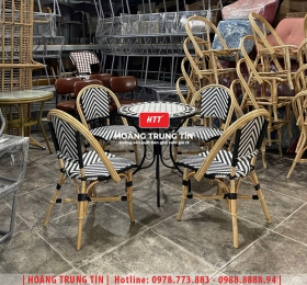 Bàn ghế nhựa giả mây ngoài trời HTT94