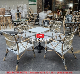 Bàn ghế nhựa giả mây ngoài trời HTT95