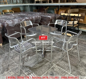 Bàn ghế cafe nhôm ngoài trời HTT01