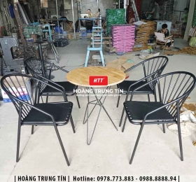 Bàn ghế sắt cafe ngoài trời HTT11