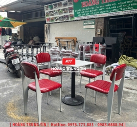 Bàn ghế cafe sắt nệm HTT056