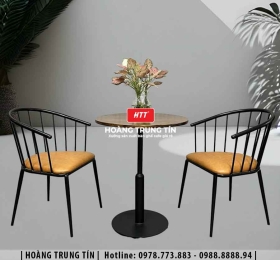 Bàn ghế cafe sắt nệm HTT033