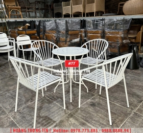 Bàn ghế sắt cafe ngoài trời HTT33