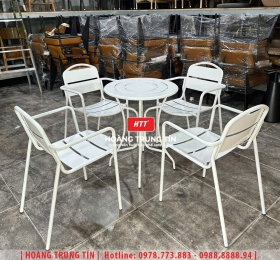 Bàn ghế sắt cafe ngoài trời HTT34