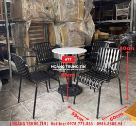 Bàn ghế sắt cafe ngoài trời HTT19