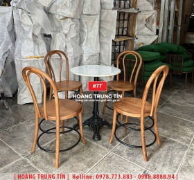 Bàn ghế cafe gỗ cao cấp HTT08