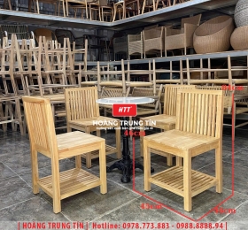Bàn ghế cafe gỗ cao cấp HTT09
