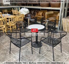 Bàn ghế cafe sắt HTT008