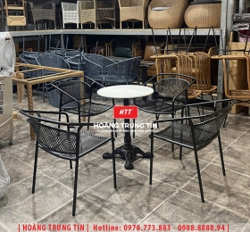 Bàn ghế sắt cafe ngoài trời HTT27