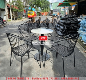 Bàn ghế sắt cafe ngoài trời HTT32