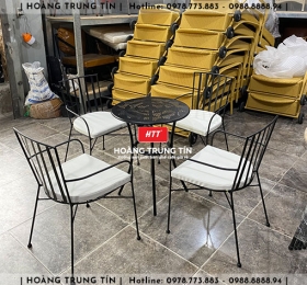 Bàn ghế cafe sắt HTT014