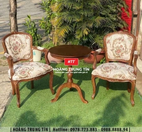 Bàn ghế sofa gỗ nệm cafe HTT13