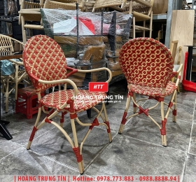 Ghế cafe đan nhựa giả mây HTT129