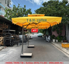 Dù lêch tâm vuông 2m5 in ấn theo yêu cầu HTT-01