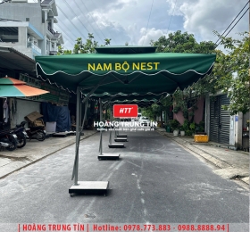 Dù lêch tâm vuông 2m5 in ấn theo yêu cầu HTT-02