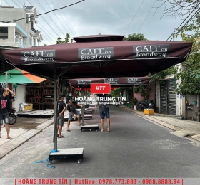 Dù cafe che nắng lệch tâm vuông 3m HTT-04