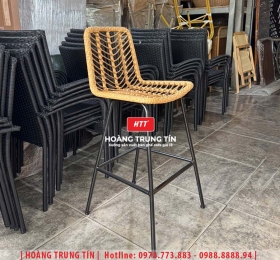 Ghế bar đan nhựa giả mây HTT012