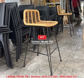 Ghế bar đan nhựa giả mây HTT013