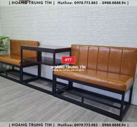 Bàn ghế sofa quán bida sắt nệm HTT01