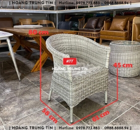 Bàn ghế cafe đan nhựa giả mây HTT026