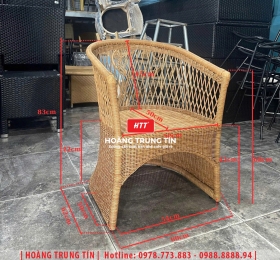 Ghế cafe đan nhựa giả mây HTT108