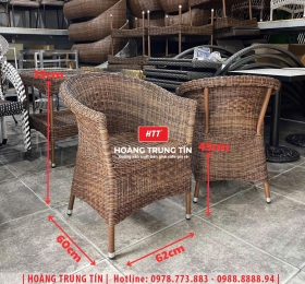 Ghế cafe đan nhựa giả mây HTT076