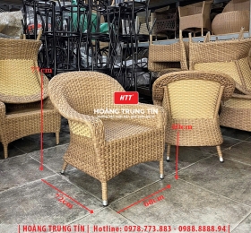 Ghế cafe đan nhựa giả mây HTT109