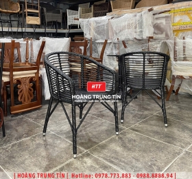 Ghế cafe đan nhựa giả mây HTT112