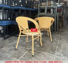 Ghế cafe đan nhựa giả mây HTT114