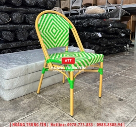 Ghế cafe đan nhựa giả mây HTT119