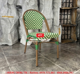 Ghế cafe đan nhựa giả mây HTT118