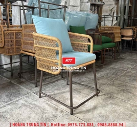Ghế cafe đan nhựa giả mây HTT120