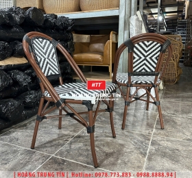 Ghế cafe đan nhựa giả mây HTT123