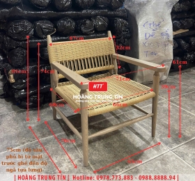 Ghế cafe gỗ đan dây cói HTT-01